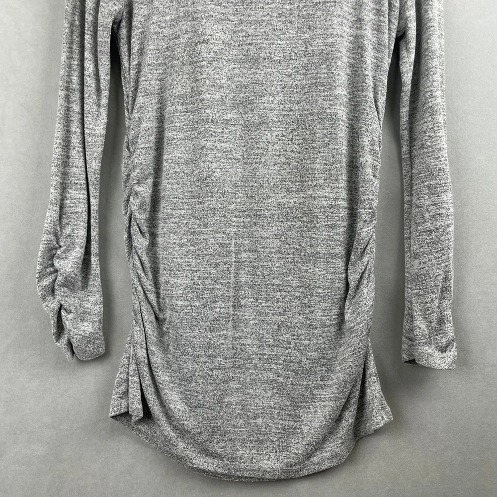 Market & Spruce Maternity Heather Gray Ruched Long Sleeve‎ Stretch Tunic Top M